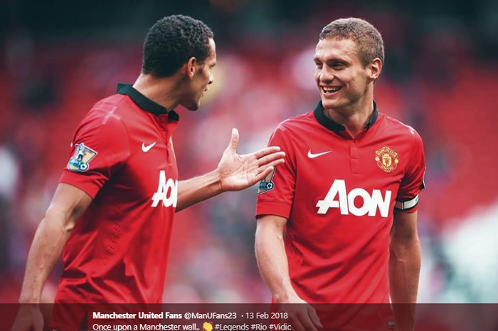 Bek legendaris Manchester United, Rio Ferdinand dan Nemanja Vidic.