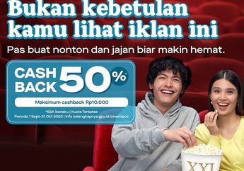 Promo Nonton di XXI, Belanja Tiket Bioskop Pakai Gopay Hemat 50%