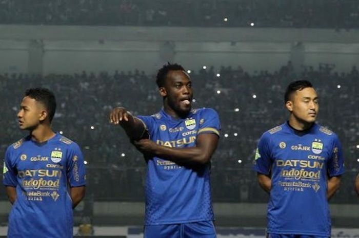  Gelandang Persib Bandung, Michael Essien jelang laga timnya kontra Arema FC pada partai pembuka Lig