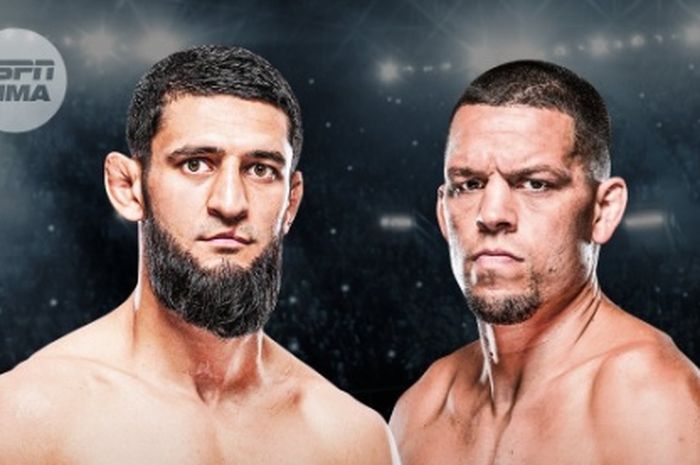Poster pertarungan Nate Diaz melawan Khamzat Chimaev di UFC 279