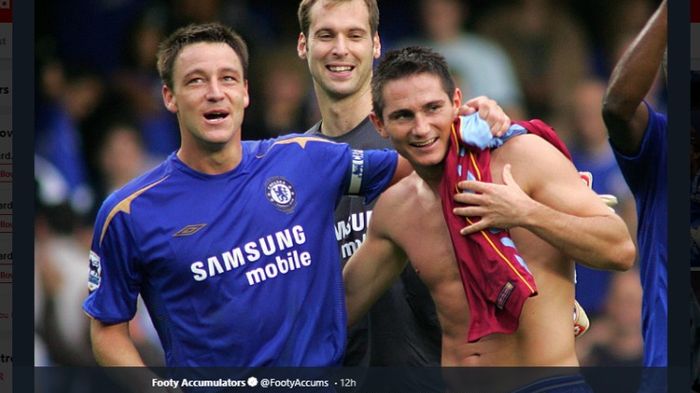 Selebrasi John Terry dan Frank Lampard saat masih sama-sama berseragam Chelsea.