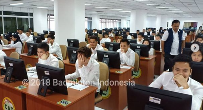 potret para pebulu tangkis yang melakukan tes CPNS