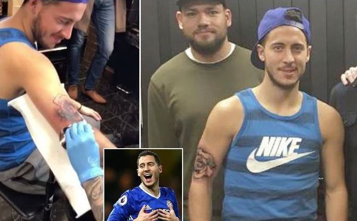 Eden Hazard, pesepak bola muslim yang bertato