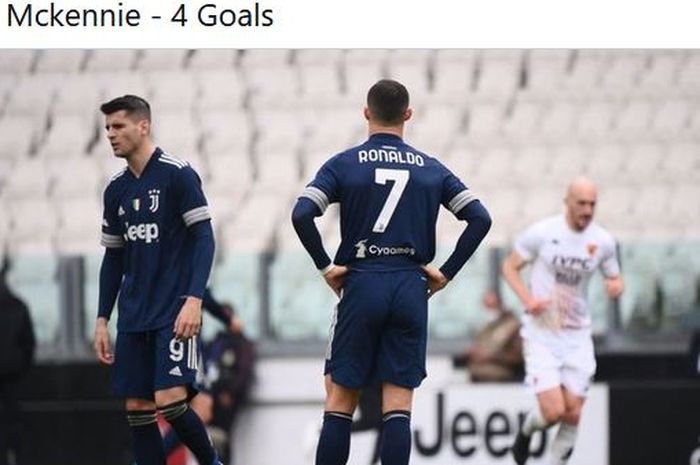 Cristiano Ronaldo rutin menyentuh bola cuma satu kali dalam 25 menit, top scorer ke-4 sepanjang masa Juventus memberikan kritik.