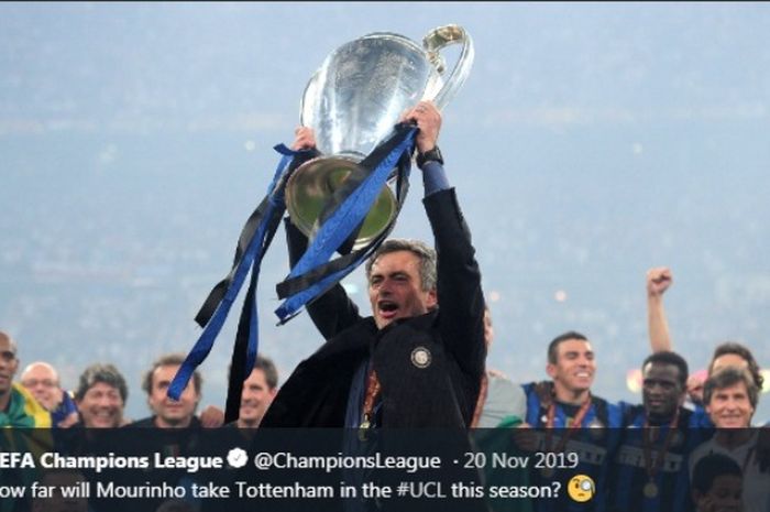 Jose Mourinho seusai mengantarkan Inter Milan  juara Liga Champions 2009-2010.