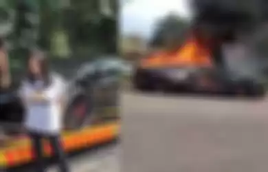 Lamborghini Aventador Raffi Ahmad terbakar di sirkuit sentul