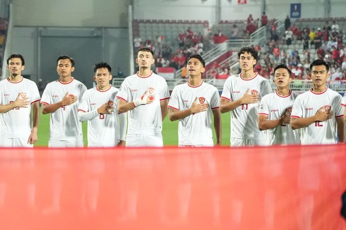 Skuad Timnas U-23 Indonesia saat laga perempat final Piala Asia U-23 2024 lawan Korea Selatan