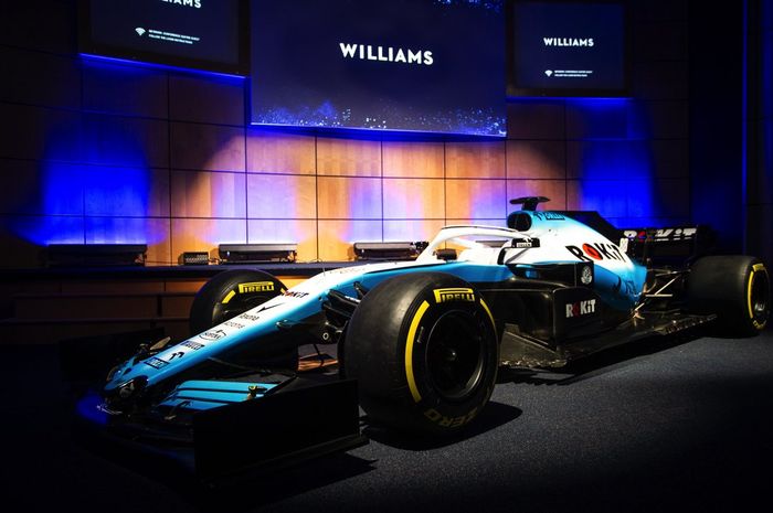 Tampilan mobil baru Tim Williams yang akan digunakan pada ajang Formula 1 (F1) musim kompetisi 2019.