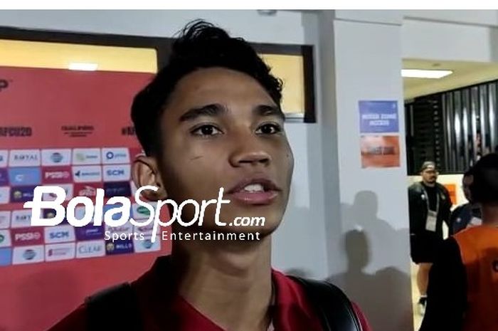 Marselino Ferdinan pasca timnas U-20 Indonesia menang 3-2 atas Vietnam dalam laga Kualifikasi Piala Asia U-20 2023 di Stadion Gelora Bung Tomo (GBT), Minggu (18/9/2022).