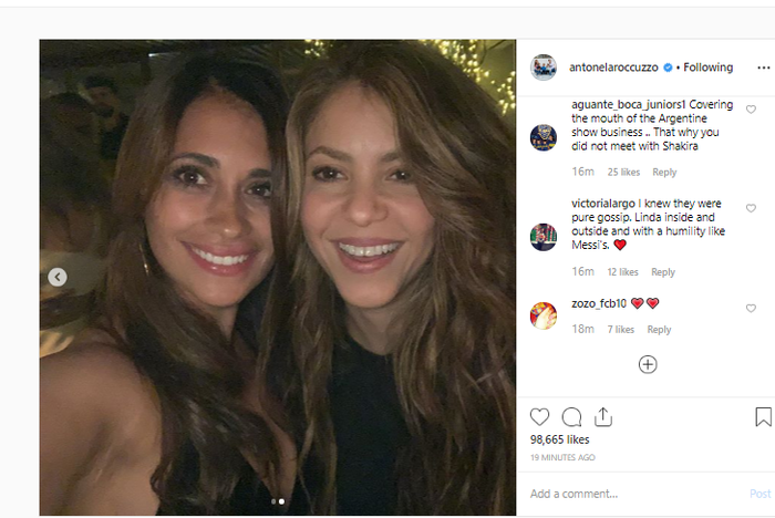 Unggahan Antonella foto bersama Shakira