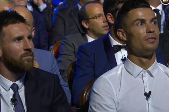Momen ketika Lionel Messi dan Cristiano Ronaldo bingung mendengar pidato Eric Cantona.