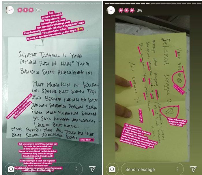 Unggahan Story Instagram Anugrah Sekar Rukmi mengenai Saddil Ramdani