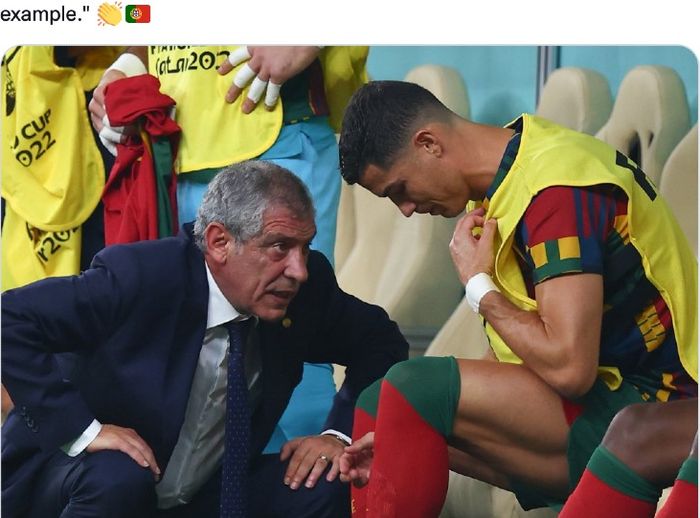 Pelatih Portugal, Fernando Santos, dan Cristiano Ronaldo