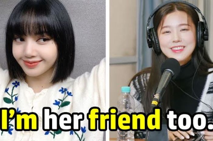 Kolase Foto Lisa BLACKPINK dan Miyeon (G)I-DLE.