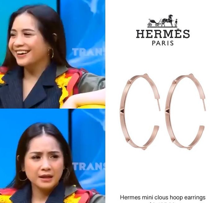 Tampilan Nagita Slavina dengan anting yang harganya mahal