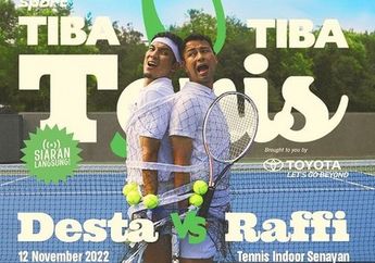 Jadwal Pertandingan Tiba-tiba Tenis Vindes, Raffi Ahmad Lawan Desta! Yayuk Basuki dan Nagita Slavina Jadi Komentator, Tiket Ludes Terjual
