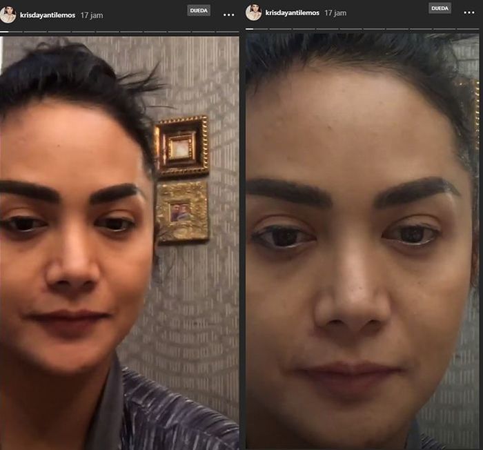Penampilan Krisdayanti tanpa makeup