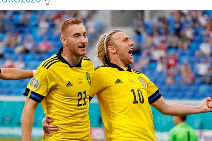 Emil Forsberg masih akan menjadi tumpuan Swedia kala melawan Ukraina dalam babak 16 besar EURO 2020, Rabu (30/6/2021) pukul 02.00 WIB.