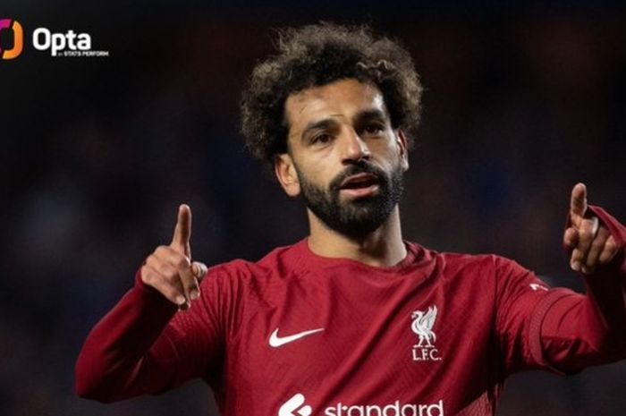 Mohamed Salah berhasil membuat 2 rekor setelah mencetak 1 gol dan 1 assist dalam laga babak 16 besar Liga Champions 2022-2023 antara Liverpool vs Real Madrid, Rabu (22/2/2023)
