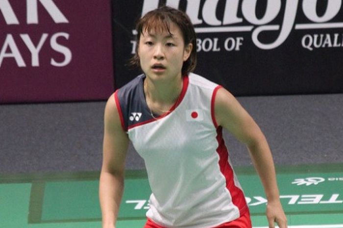 Tunggal putri Jepang, Nozomi Okuhara, saat tampil di Istora Senayan Jakarta, pada ajang Asian Games