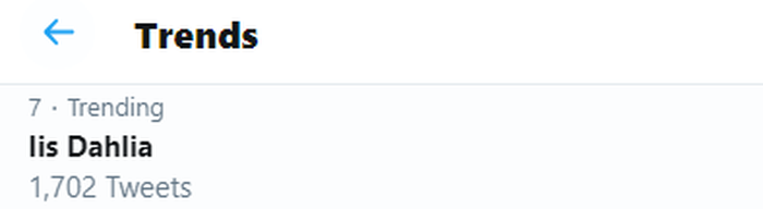 Nama Isis Dahlia trending di Twitter.