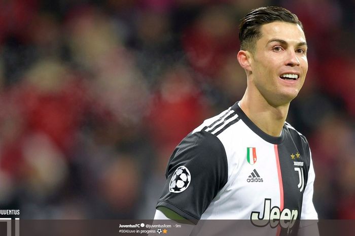 Ekspresi Cristiano Ronaldo Juventus untuk sementara di  Bayer Leverkusen di BayArena pada matchday terakhir grup D Liga Champions, Rabu (11/12/2019) atau Kamis dini hari WIB.