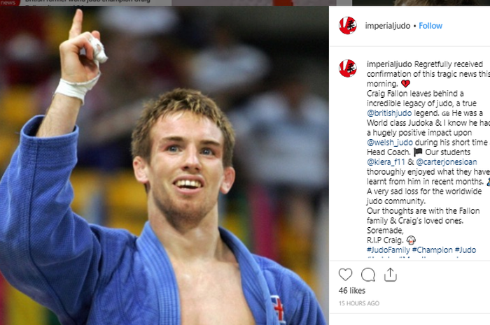 Kabar duka tentang meninggalnya mantan juara judo dunia asal Inggris