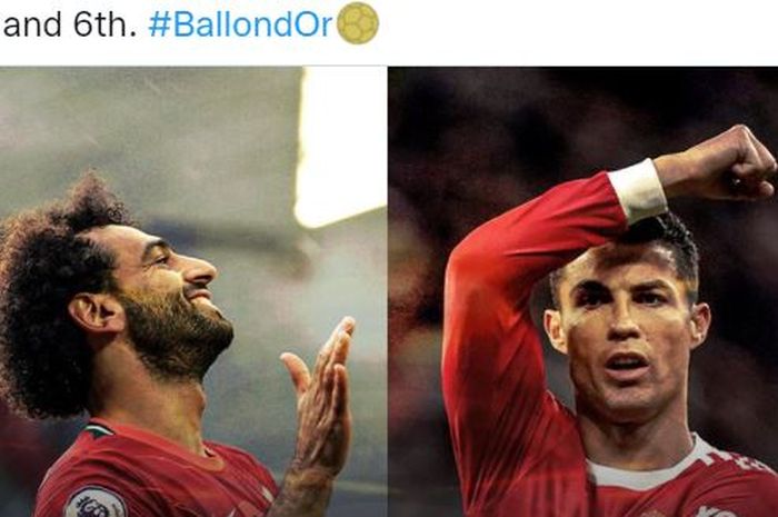 Ternyata ada penyebab posisi Cristiano Ronaldo di atas Mo Salah pada acara penganugerahan Ballon d'Or 2021.
