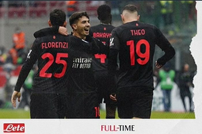 AC Milan memuncaki klasemen Liga Italia berkat keunggulan atas Salernitana yang diraih dalam 20 menit pada laga yang digelar di Stadion San Siro, Sabtu (4/12/2021).