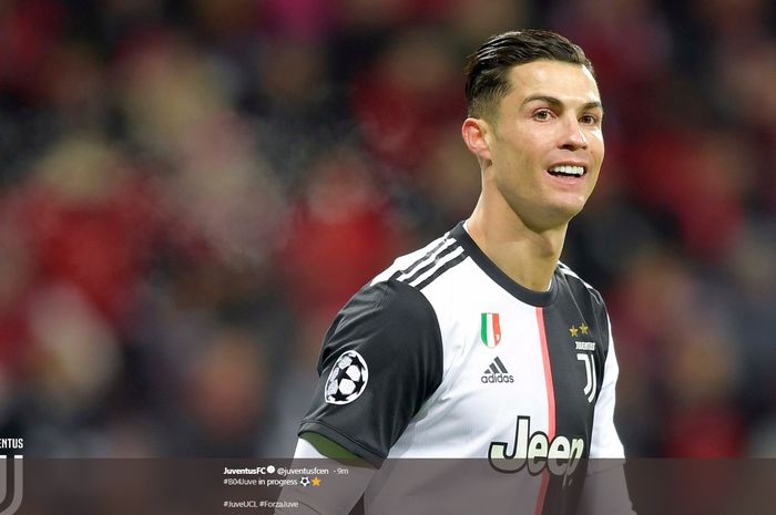 Ekspresi Cristiano Ronaldo Juventus untuk sementara di  Bayer Leverkusen di BayArena pada matchday terakhir grup D Liga Champions, Rabu (11/12/2019) atau Kamis dini hari WIB.