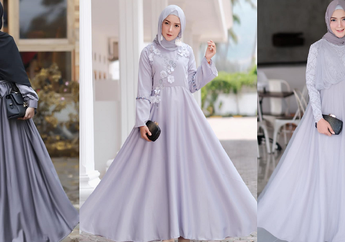 Elegan & Glamor! Hijabers Wajib Punya 6 Dress Kondangan Abu-abu Kece!