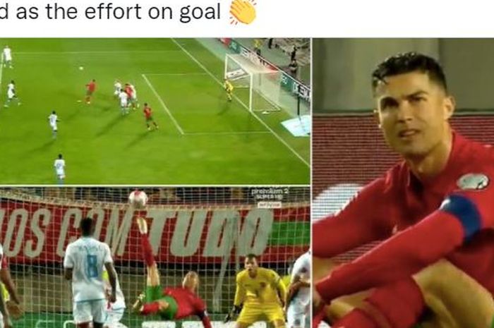 Kapten timnas Portugal, Cristiano Ronaldo, nyaris cetak gol terbaik sepanjang karier pada menit ke-68 vs Luksemburg.