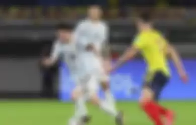 Aksi kapten timnas Argentina, Lionel Messi, dalam laga kontra timnas Kolombia di Kualifikasi Piala Dunia 2022 zona Amerika Selatan