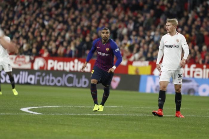 Pemain depan FC Barcelona, Kevin-Prince Boateng jarang mendapatkan kesempatan tampil sejak debut melawan Sevilla di Copa del Rey.
