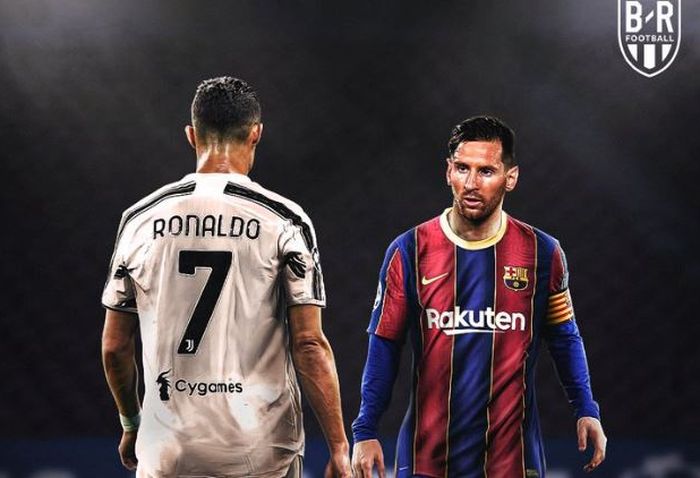 Megabintang Juventus, Cristiano Ronaldo, dan megabintang Barcelona, Lionel Messi.