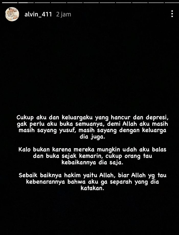 Unggahan Alvin Faiz.