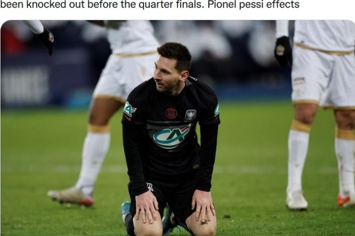 Lionel Messi dalam laga Piala Prancis antara PSG dan Nice.