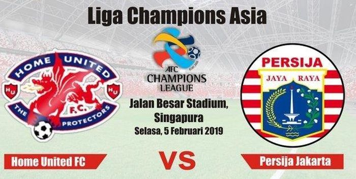 Live streaming Persija Jakarta vs Home United pada kualifikasi Liga Champions Asia 2019, Selasa (5/2/2019).