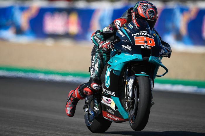 Tampil mengejutkan, Fabio Quartararo berhasil ambil pole position pada kualifikasi MotoGP Andalusia 2020, Sabtu (25/7/2020).