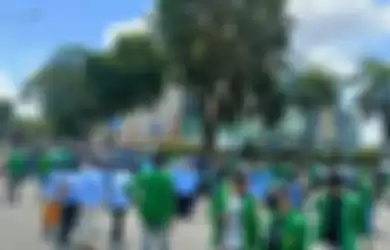 Demo mahasiswa di Palembang.