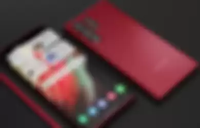 Render Samsung Galaxy S22 Ultra Burgundy Red.
