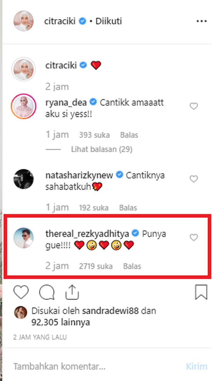 Rezky sebut Citra Kirana miliknya