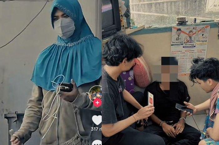 Viral anggota reserse kriminal menyamar sebagai wanita berhijab untuk menangkap bandar