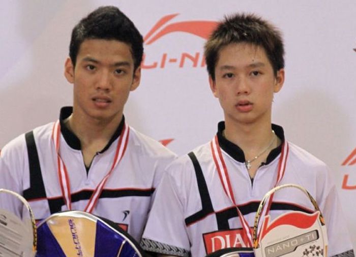 Kevin Sanjaya dan Lukhi Apri Nugroho di Singapore International 2011