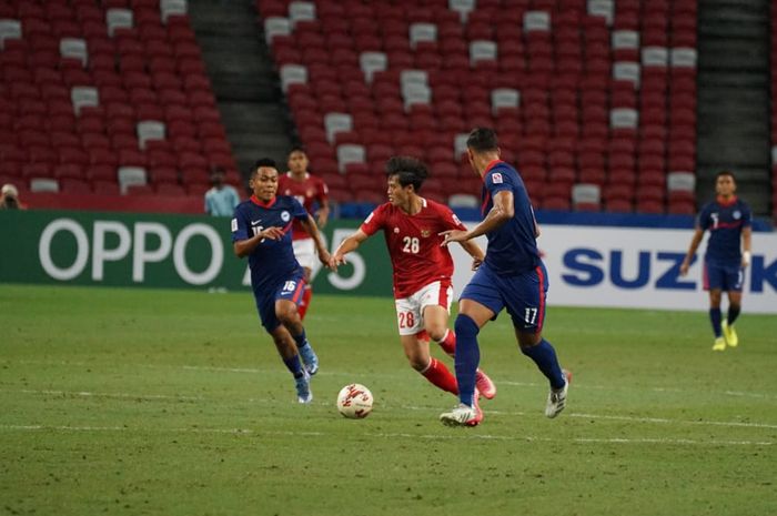 Laga Timnas Indonesia vs Singapura di Piala AFF 2020.