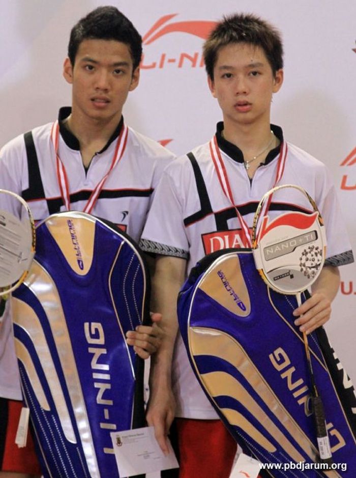 Kevin Sanjaya dan Lukhi Apri Nugroho di Singapore International 2011