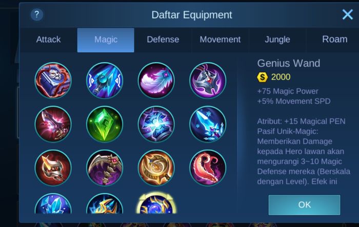 Genius Wand, build untuk Joy Mobile Legend.