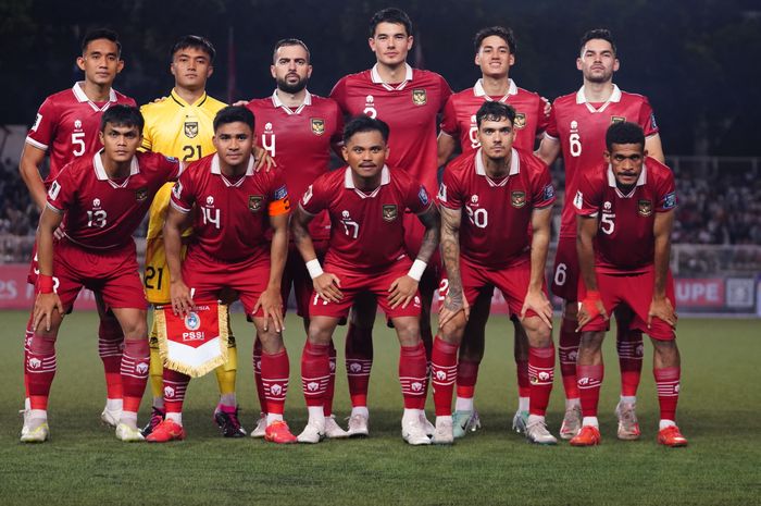 Skuad timnas Indonesia saat melawan Filipina, Selasa (21/11/2023).