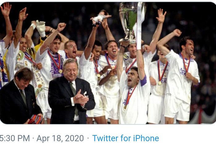 Real Madrid saat memenangkan Liga Champions 1997-1998. 