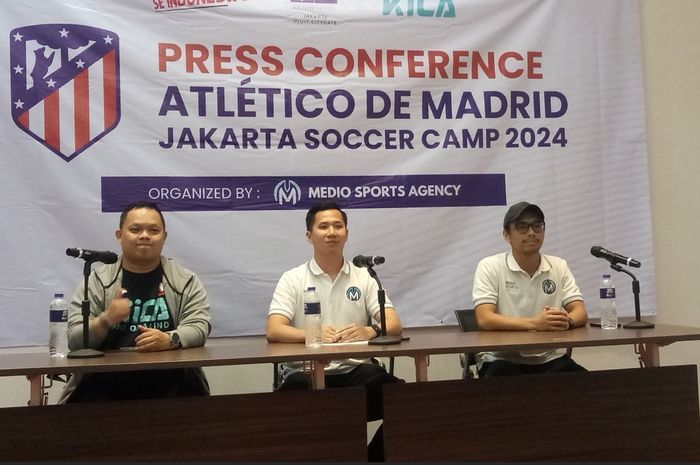 Konferensi pers Atletico Madrid Jakarta Soccer Camp 2024.